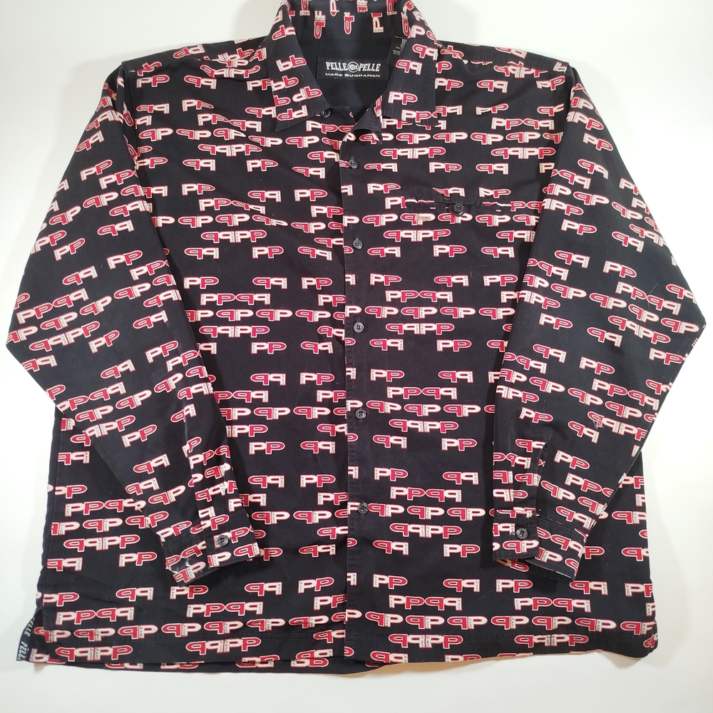 Pelle Pelle Black and Red Logo Shirt